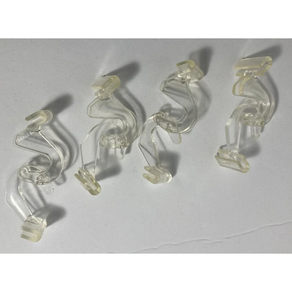 Pack of 4- Crystal‎ Clear Hinged Plastic Ceiling Hooks for Drop-Ceiling